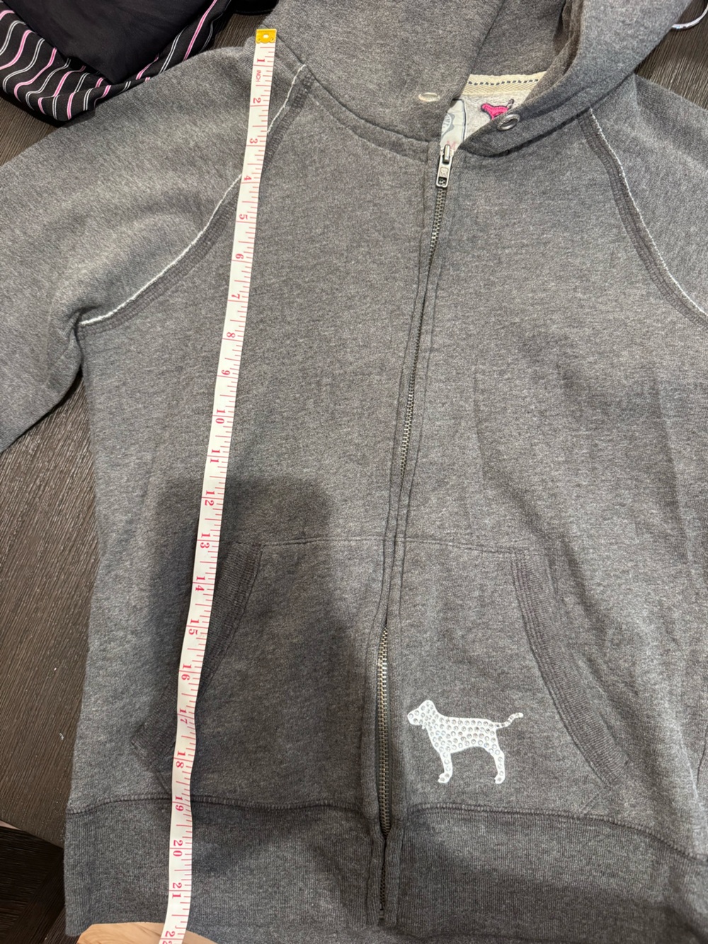 Victoria's Secret PINK Dark Gray Zip-Up Hoodie - Picture 9 of 9